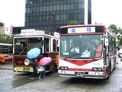 宮城交通路線バスと宮交栗原バス「栗夢号しゃとる」