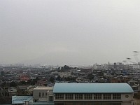 曇天で桜島は見えず
