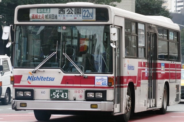 西鉄バス1107,KC-LV380N,香椎浜営業所