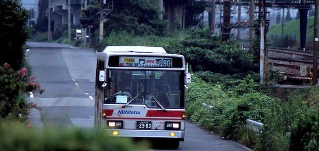 西鉄バス1145,KC-LV380N,戸畑営業所_バス専用道
