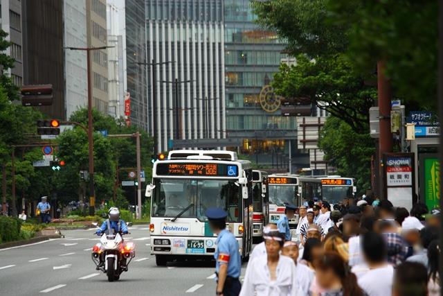 西鉄バス,博多祇園山笠,バス渋滞