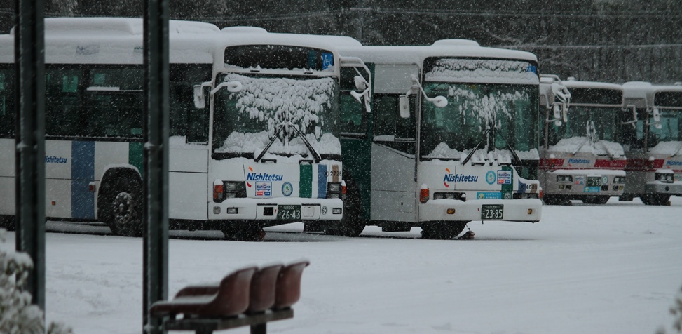 西鉄バス,営業所,福岡,雪