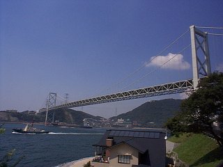 下から見る関門橋