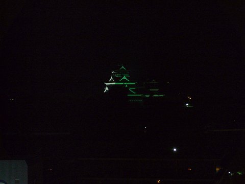 ライトアップされた熊本城