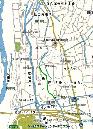 桃ノ木川源流マップ
