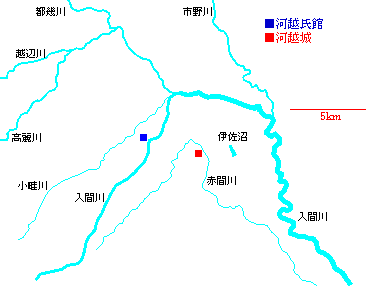 川越城位置図