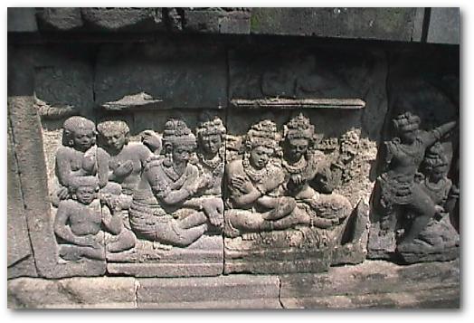 プランバナン寺院のラーマーヤナ レリーフ(5)「ジャナカ王」(ユネスコ世界遺産)：ジャワの寺院：インドネシア