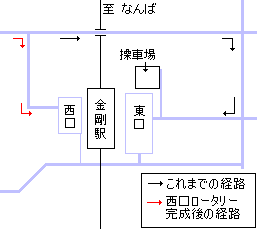 金剛駅前概略図