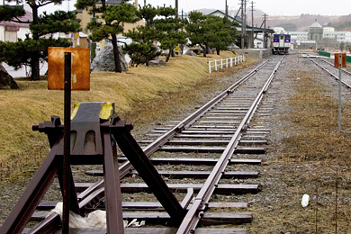 様似駅の車止め