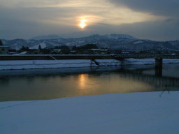 最上川夕景