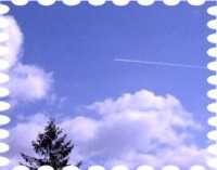 写真は青空と飛行機雲です