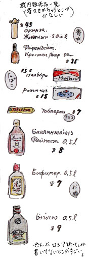 機内販売品リスト