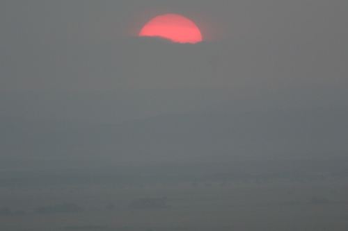 釧路湿原と夕日